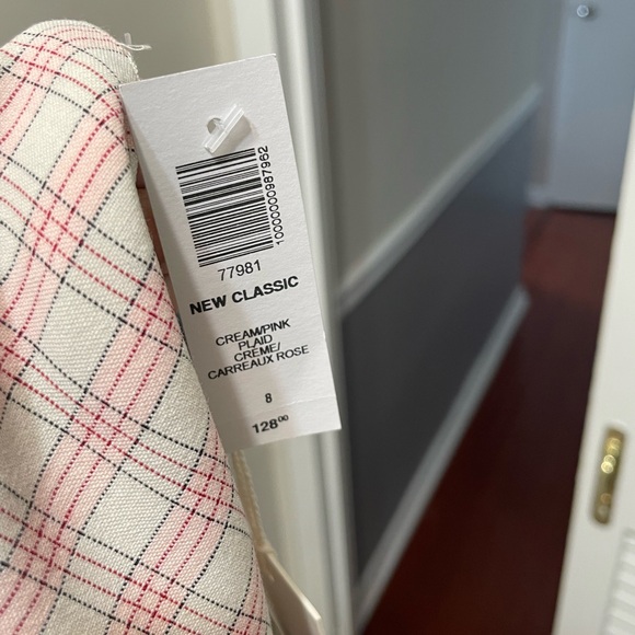 aritzia plaid dress in cream/pink - Picture 3 of 3